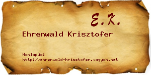 Ehrenwald Krisztofer névjegykártya